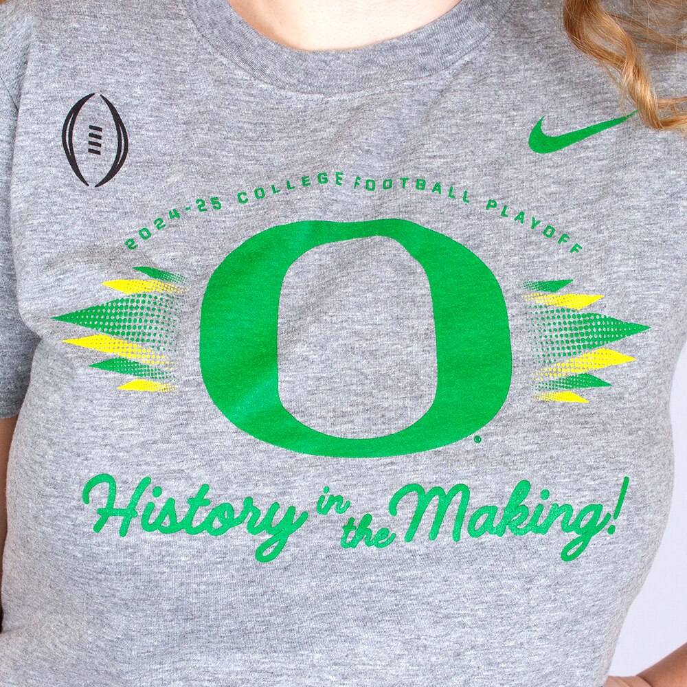 Playoffs, Nike, Grey, Crew Neck, Cotton Blend, Women, Football, History in the Making, T-Shirt, 919641